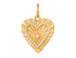 14K Solid Gold Pave Diamond Fluted Heart Medallion,  (14K-DP-085)
